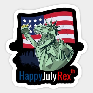 Happy July Rex Sticker